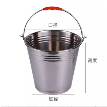 不锈钢水桶手提式大容量家用储水带盖圆桶食堂油桶加厚铁桶提水桶不带盖