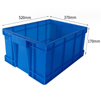 仪表箱520*370*170塑料周转箱 加厚方形带盖物流箱全新料收纳箱 蓝色
